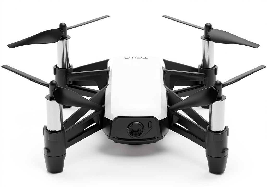 Ryze Tello quadcopter in flight with HD camera capturing aerial view