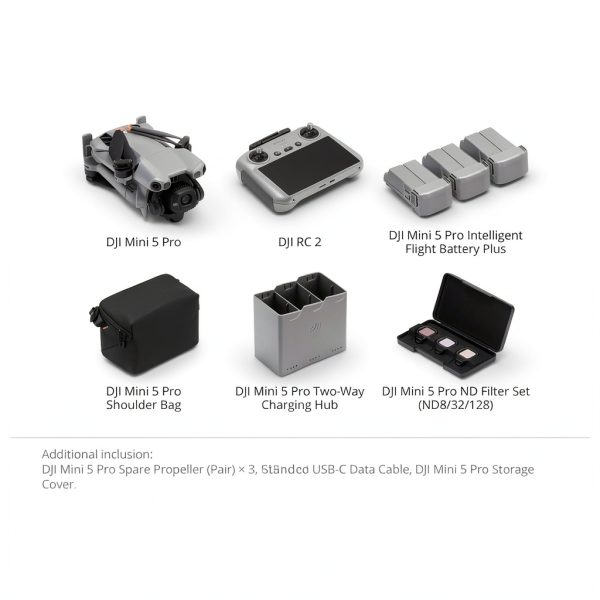 DJI Mini 5 Pro Drone Fly More Combo Plus Gray RC 2-7
