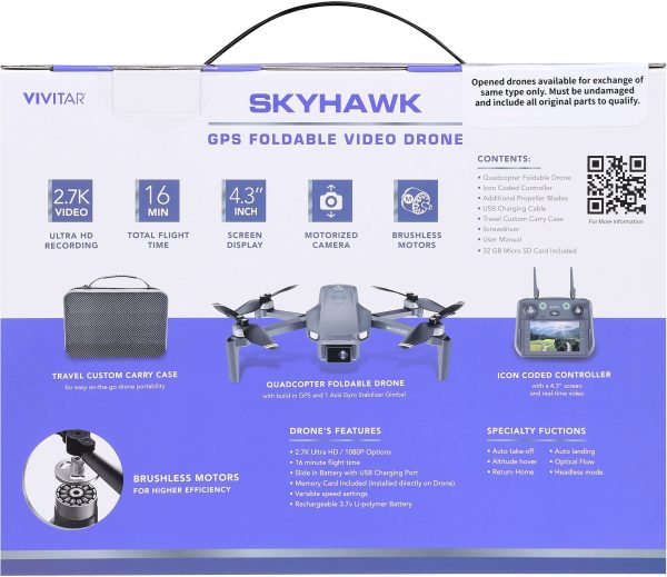 Vivitar SkyHawk Drone Gray Aerial Photography Quadcopter-15