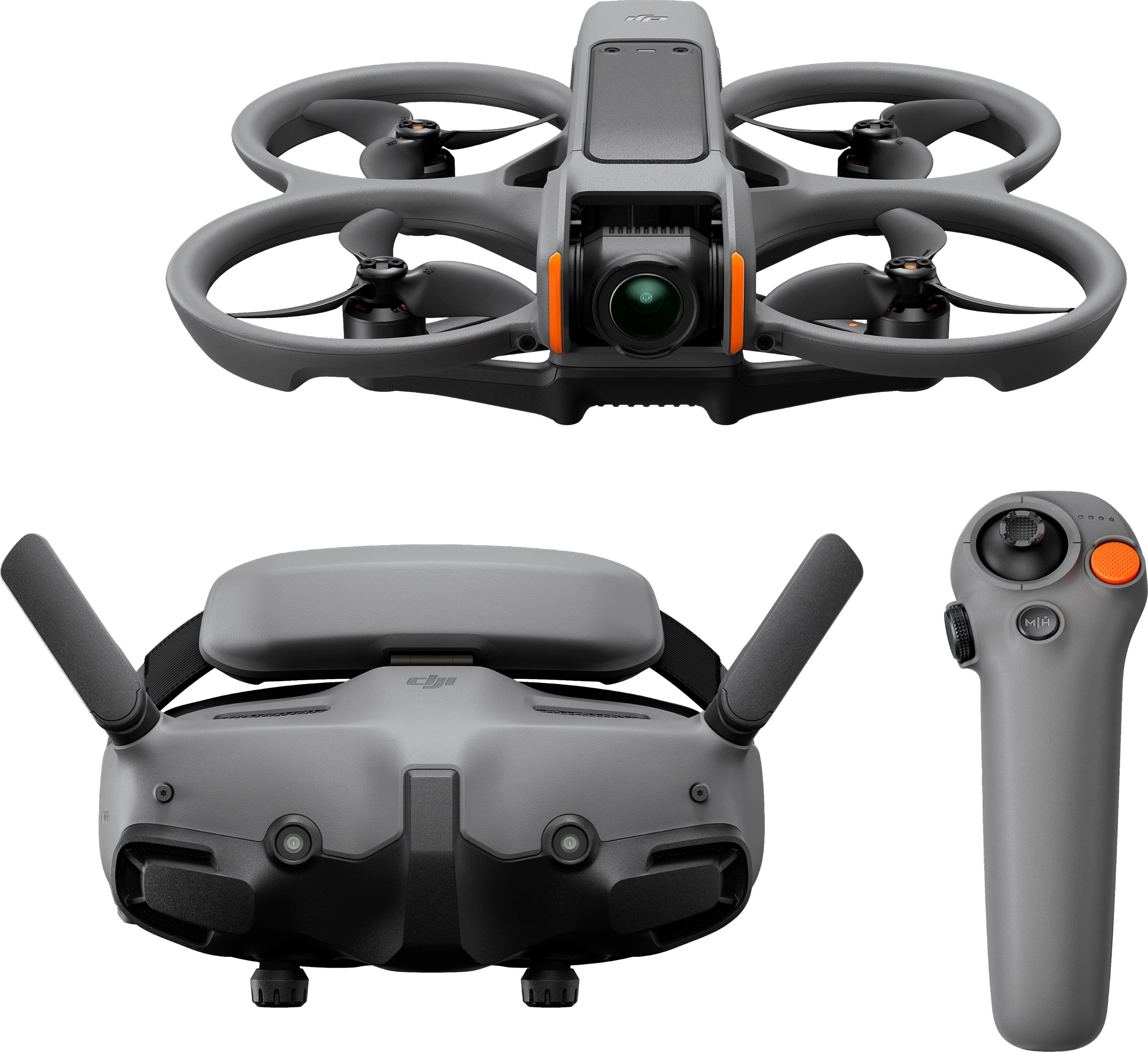 DJI Avata 2 drone in gray color on a grassy field