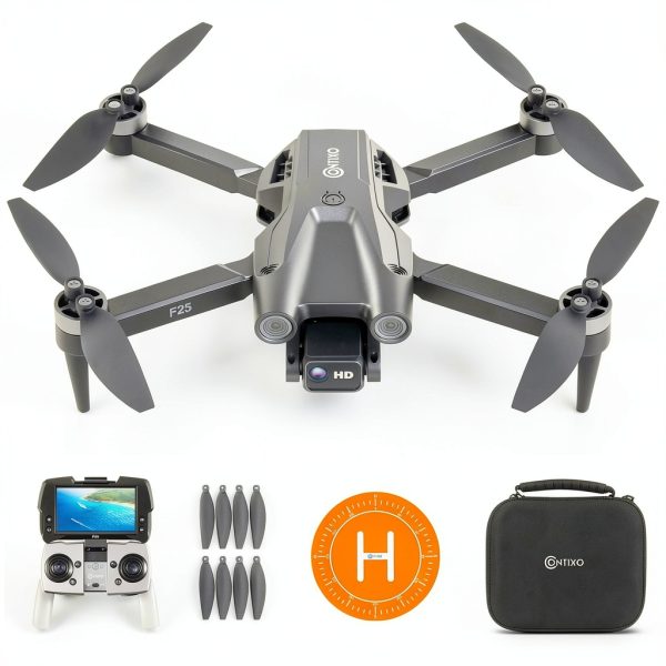 Contixo F25 Drone 1080p FHD Camera GPS Foldable Gray-0