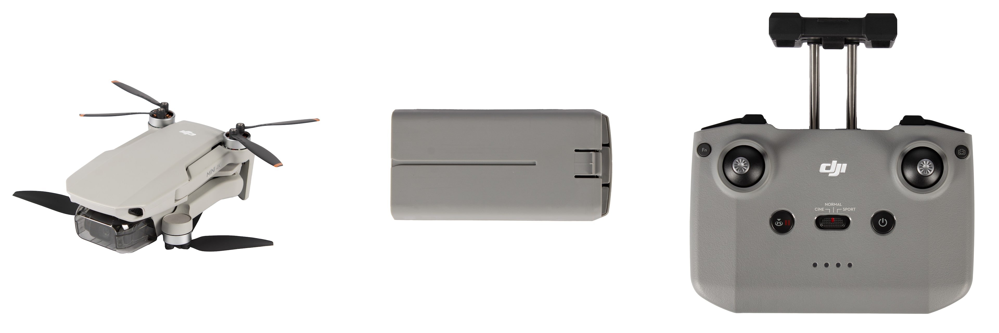 DJI Mini 4K drone in flight capturing a sunset scene