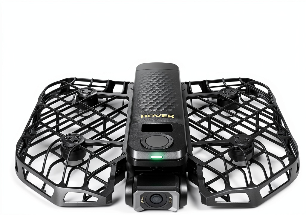 HOVERAir X1 PROMAX drone unfolded on a rocky trail during sunrise