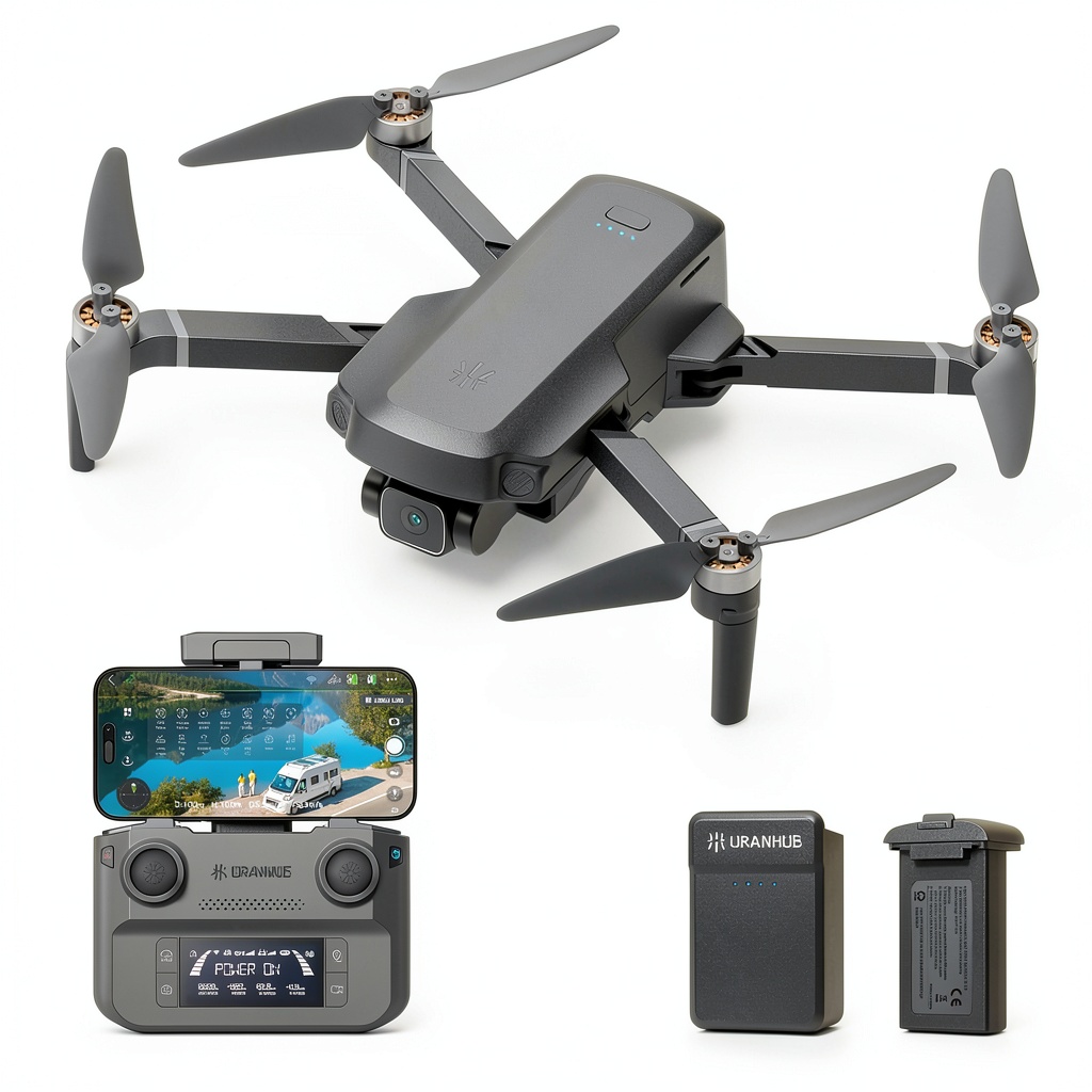 UranHub G30 drone in flight capturing 4K video