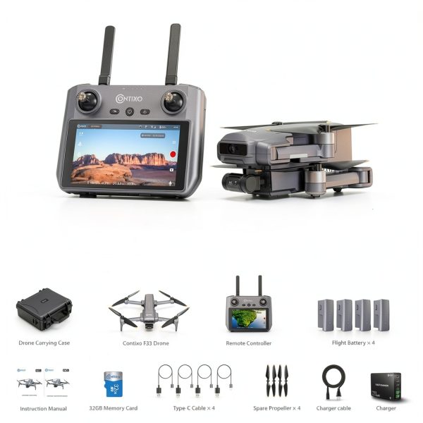 Contixo F33 Vortex Drone 4K GPS Travel Bundle 4 Batteries-11