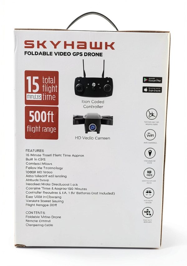 Vivitar Sky Hawk Foldable Drone Remote Black Quadcopter-6