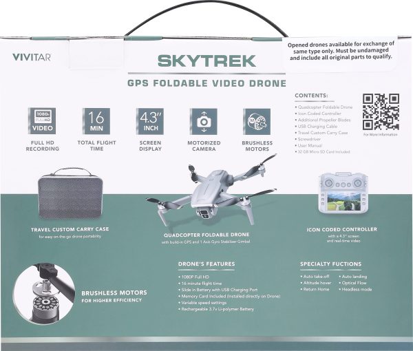 Vivitar SkyTrek Drone GPS HD Camera Brushless Motors-13